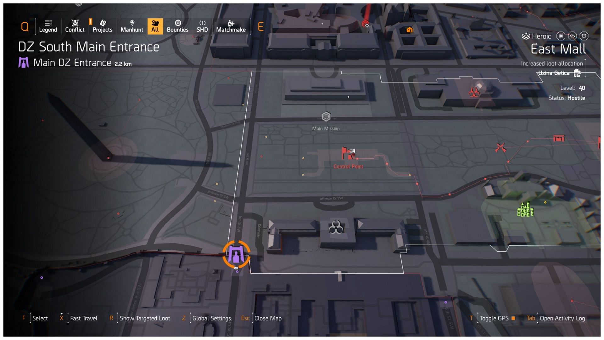 DZ South Main Entrance in The Division 2 (Image via Ubisoft)